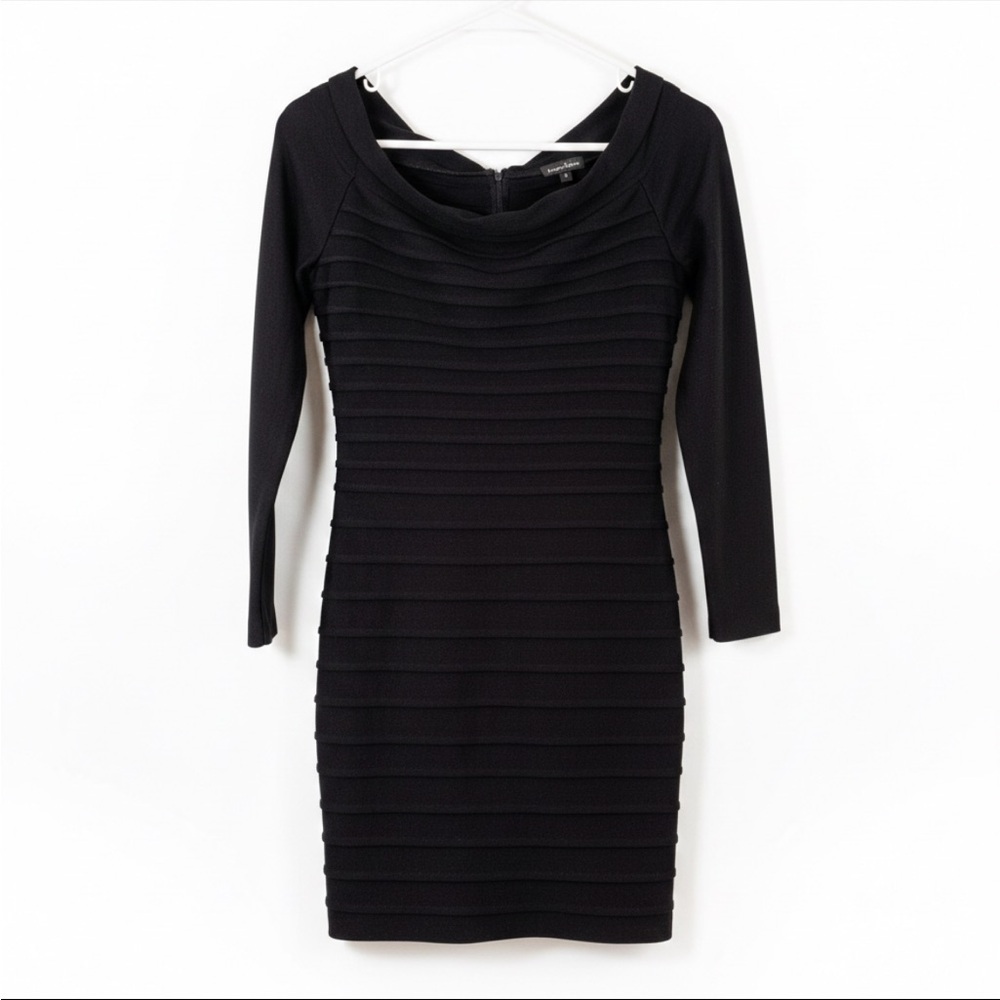 Kimmie Kakes Black Long Sleeve Bandage Bodycon Mini Dress Small Cocktail style
